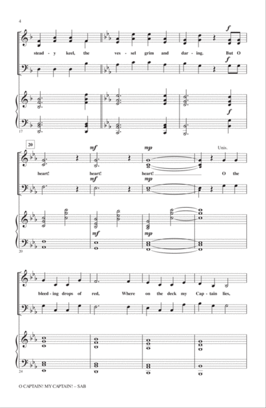 O Captain! My Captain! 3-Part scores gallery preview page 3