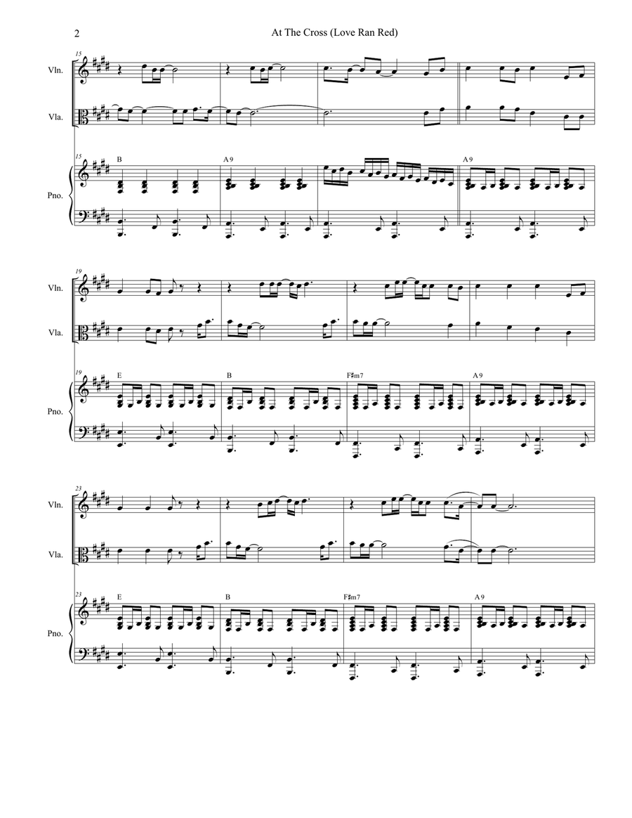 At The Cross (love Ran Red) String Duet scores gallery preview page 2
