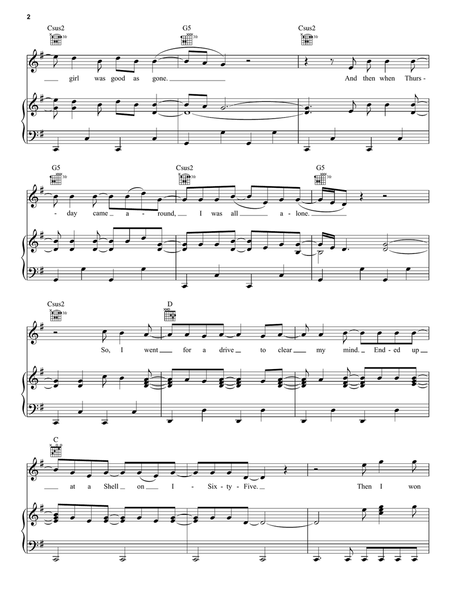 When It Rains It Pours Piano, Vocal, Guitar scores gallery preview page 2