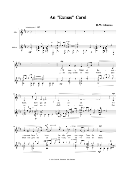 An Exmas carol (alto and classical guitar) image number null