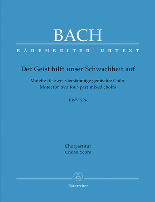 Book cover for Der Geist hilft unser Schwachheit auf, BWV 226