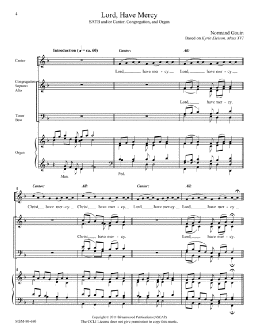 Mass of Saints Peter and Paul: Lord, Have Mercy/Kyrie, eleison 4-Part scores gallery preview page 2