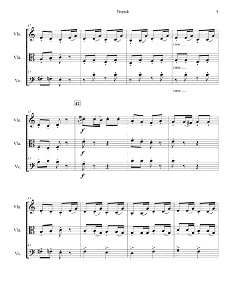 Trepak from The Nutcracker Suite for String Trio String Trio scores gallery preview page 5