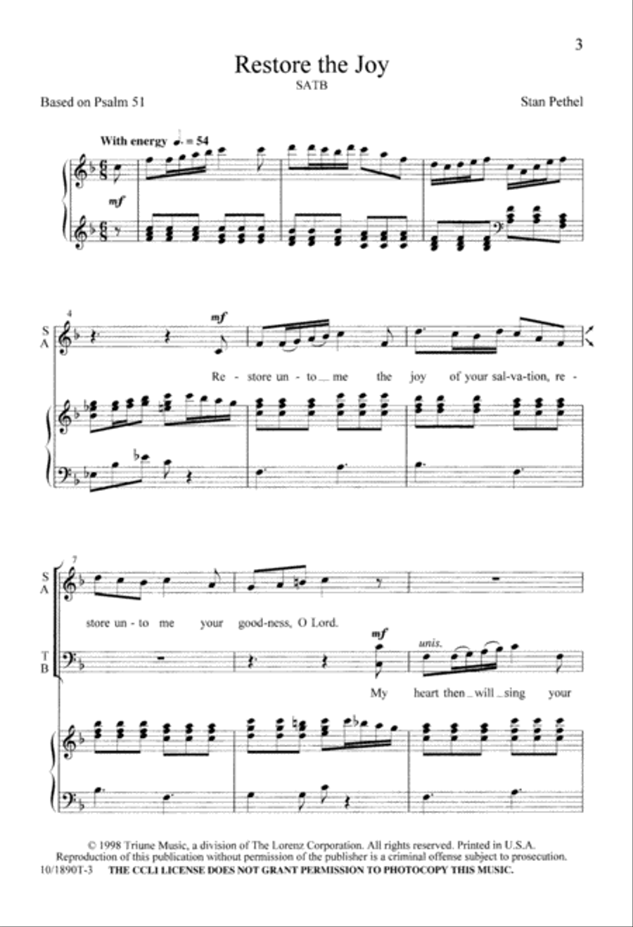 Restore the Joy Restore the Joy 4-Part scores gallery preview page 3