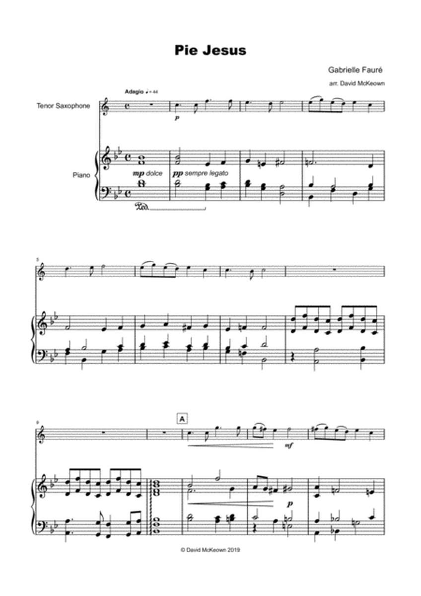 Pie Jesus, from Fauré's Requiem, for Tenor Saxophone and Piano
