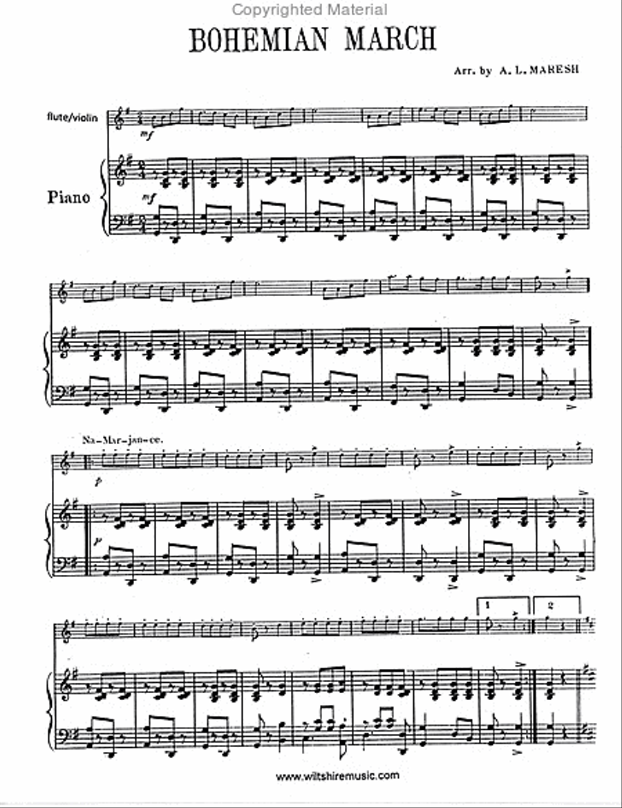Bohemian March Flute Solo scores gallery preview page 2