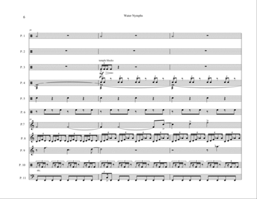 Water Nymphs Percussion Ensemble scores gallery preview page 6