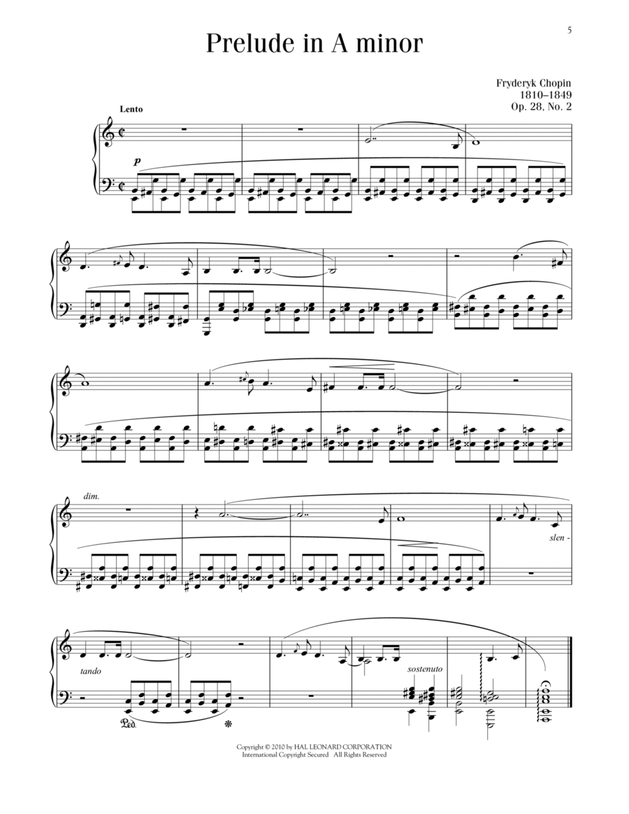 Prelude In A Minor, Op. 28, No. 2
