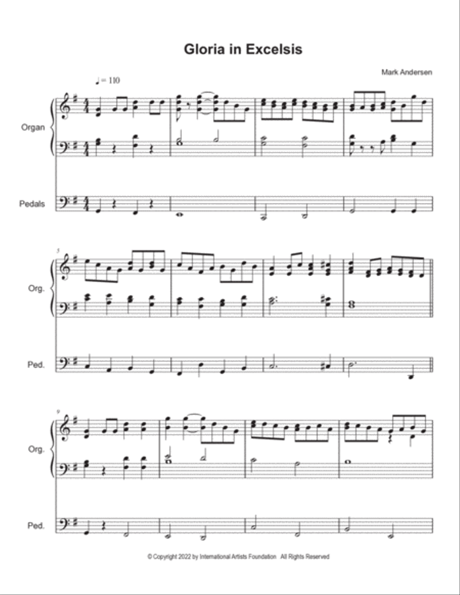 Gloria in Excess for organ by Mark Andersen Organ Solo scores gallery preview page 2
