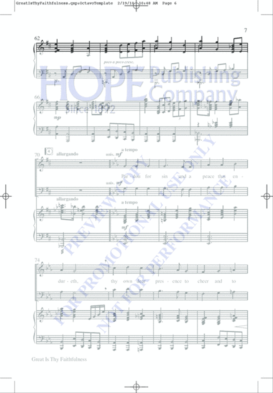 Great Is Thy Faithfulness 4-Part scores gallery preview page 7