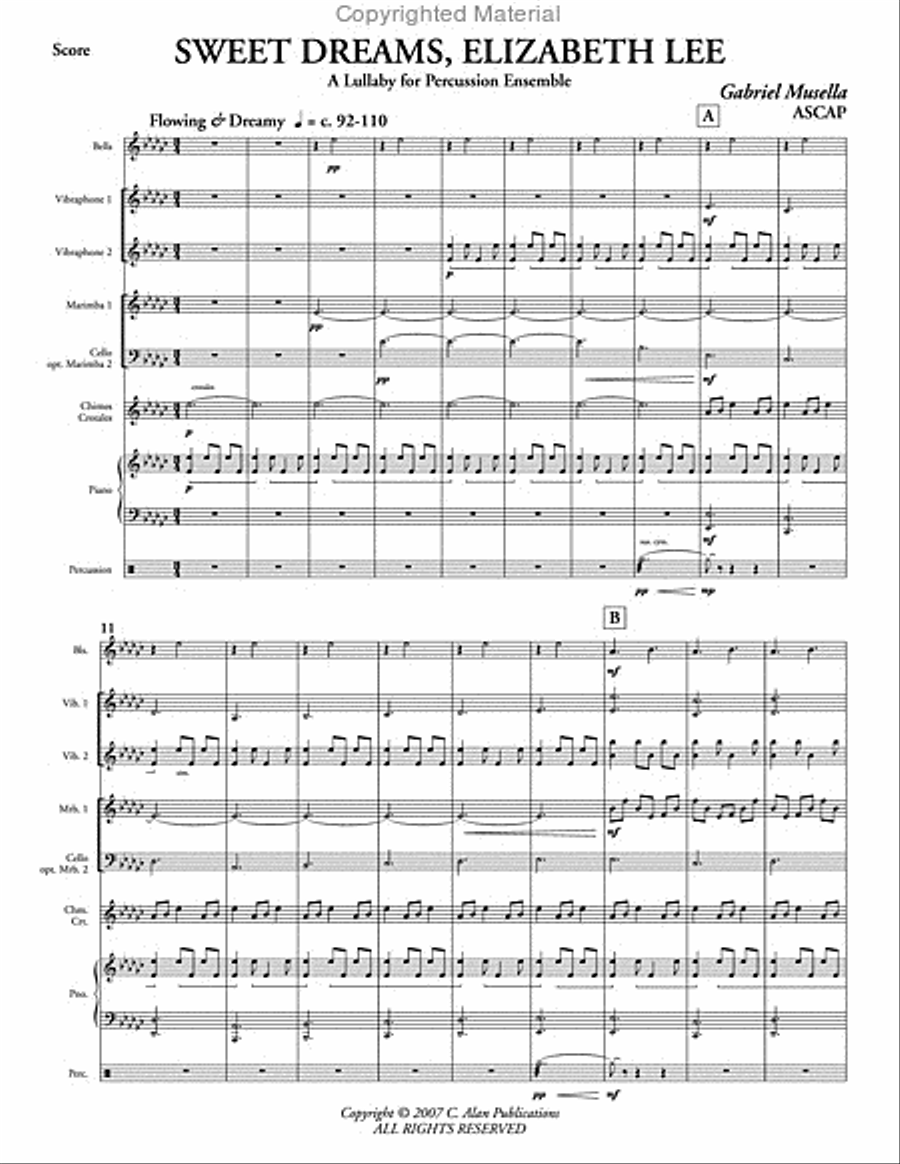 Sweet Dreams, Elizabeth Lee Percussion Ensemble scores gallery preview page 2
