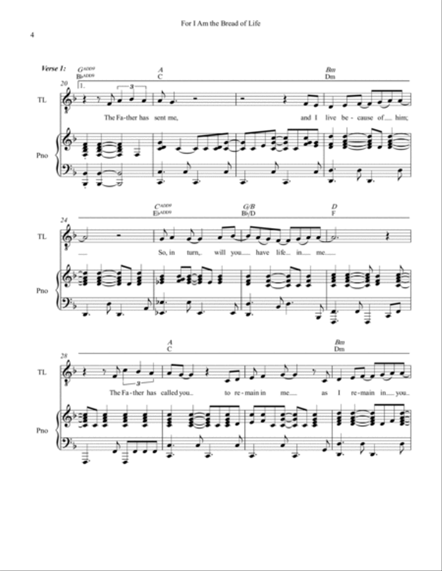 For I Am the Bread of Life [Octavo - Complete Package] Divisi scores gallery preview page 6