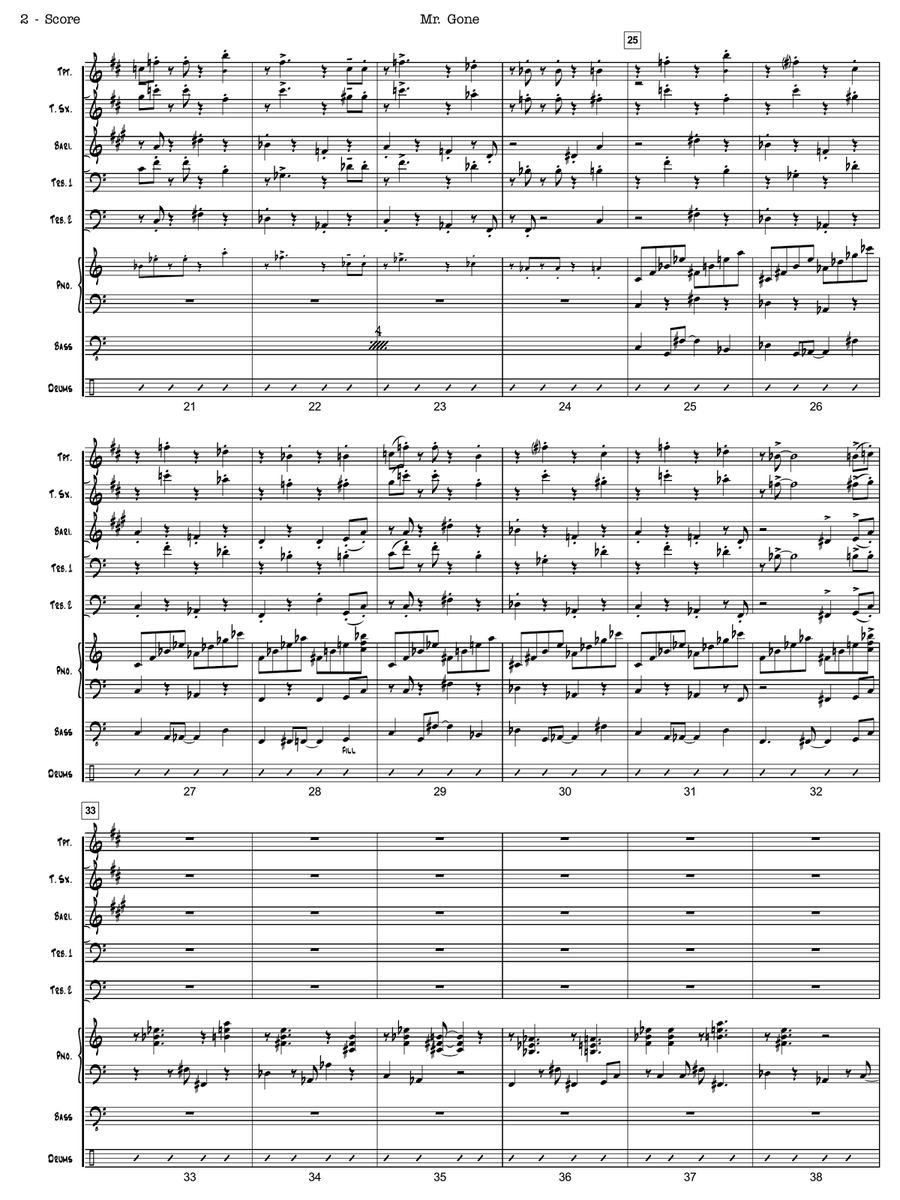 Mr. Gone Small Ensemble scores gallery preview page 3