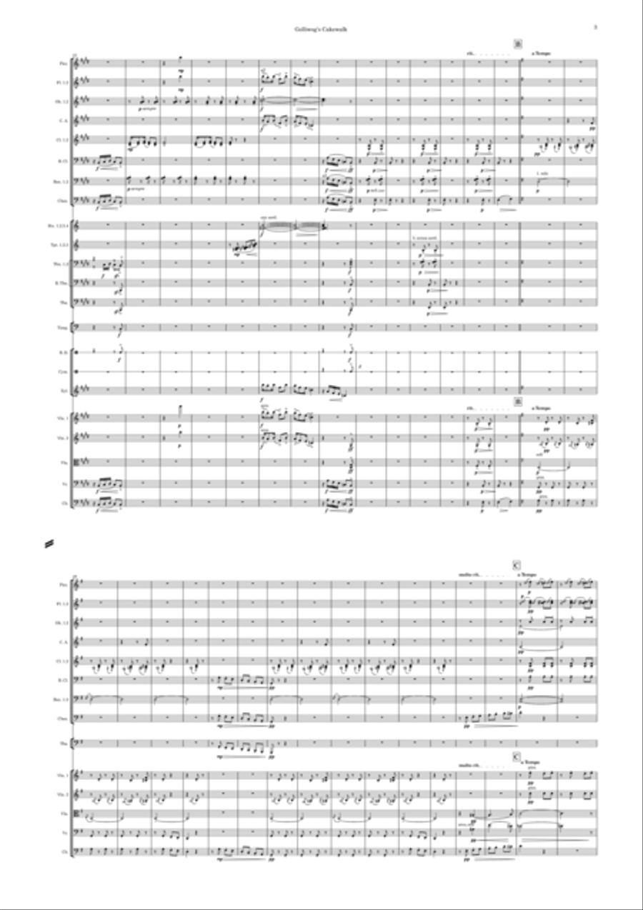 Golliwog's Cakewalk (Full Orchestra) – Score and Parts – Transposed to E Full Orchestra scores gallery preview page 5