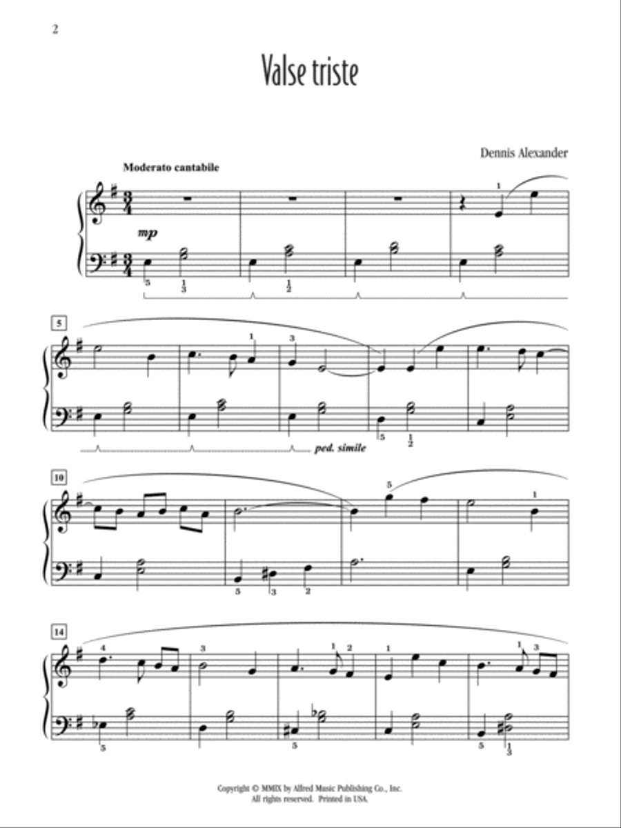 Valse triste Piano Solo scores gallery preview page 2