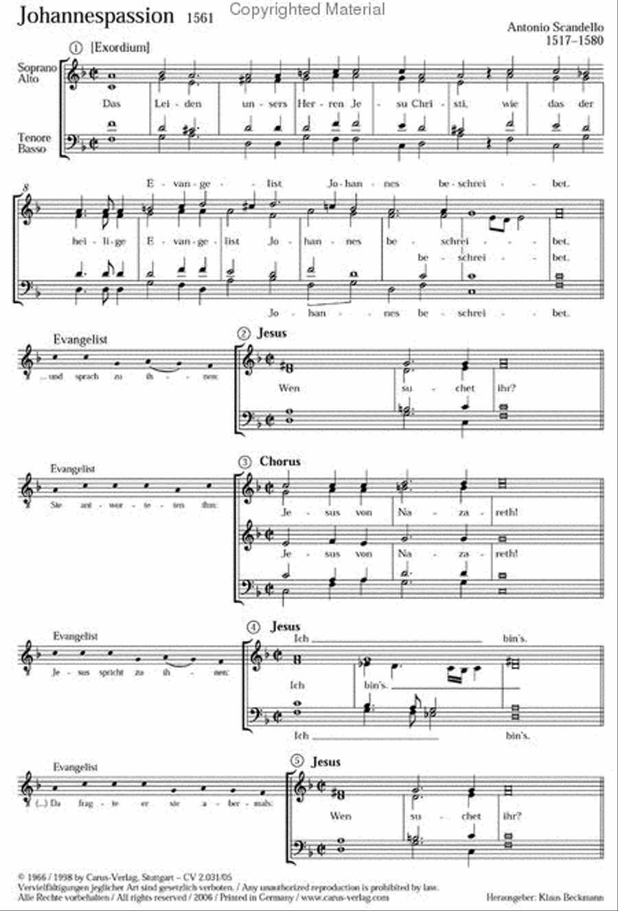 St. John Passion (Johannes-Passion) SSATB scores gallery preview page 2