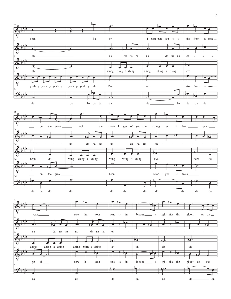Kiss From A Rose 4-Part scores gallery preview page 3