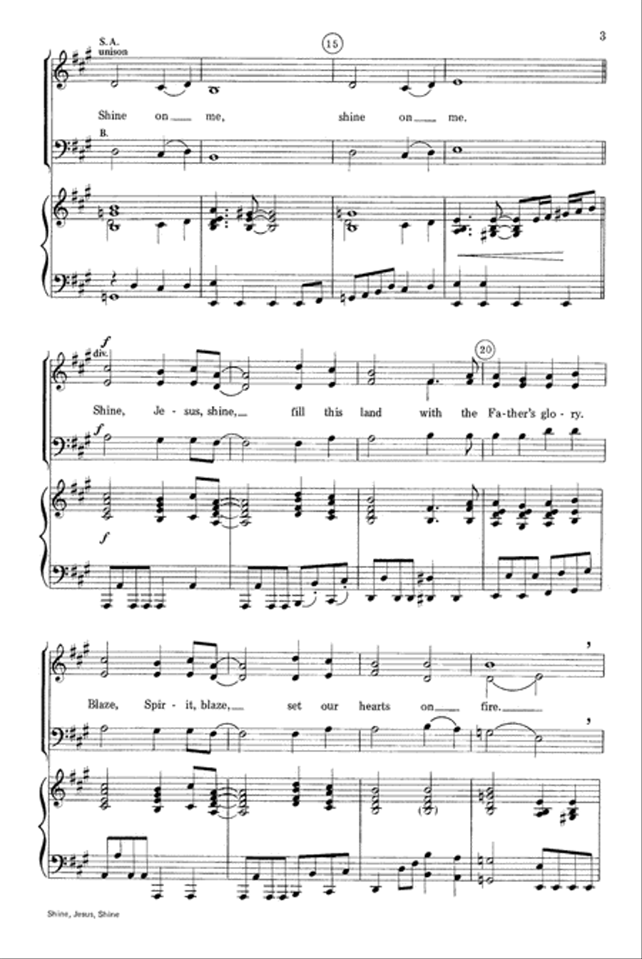 Shine, Jesus, Shine Shine, Jesus, Shine 4-Part scores gallery preview page 4