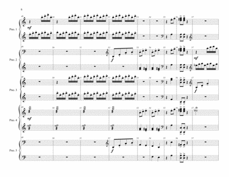'Jupiter' from The Planets by Gustav Holst - arranged for 5 pianos