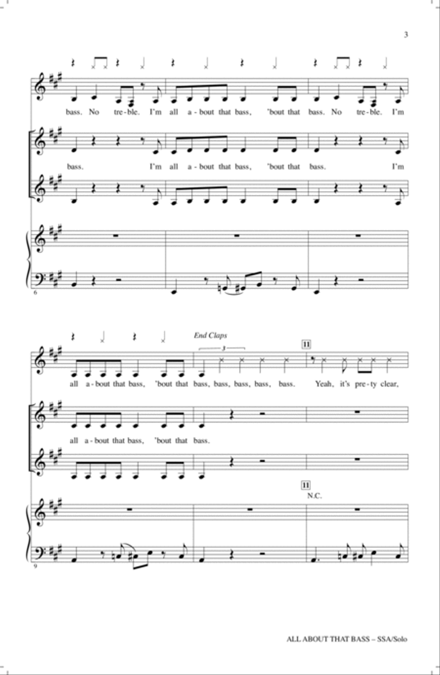 All About That Bass SSA scores gallery preview page 2