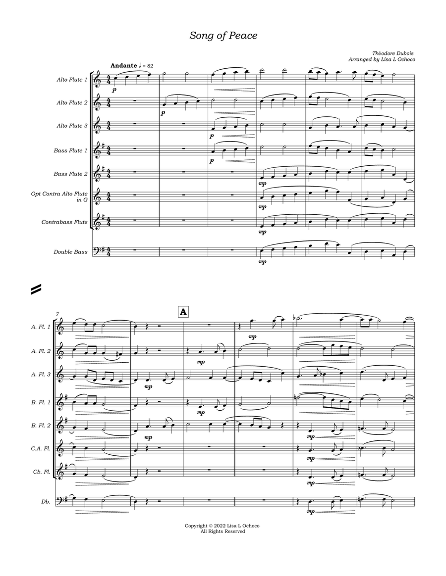 Song of Peace for Low Flute Choir Flute Choir scores gallery preview page 5