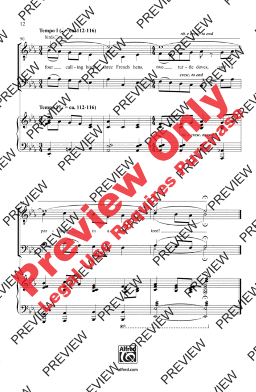 The Twelve Days After Christmas Men's Choir scores gallery preview page 12