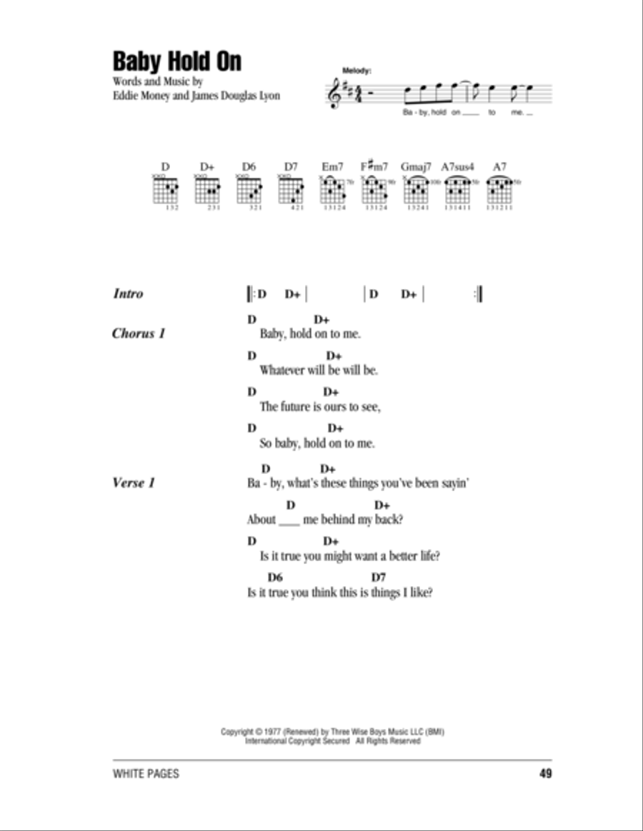Baby Hold On Acoustic Guitar scores gallery preview page 1