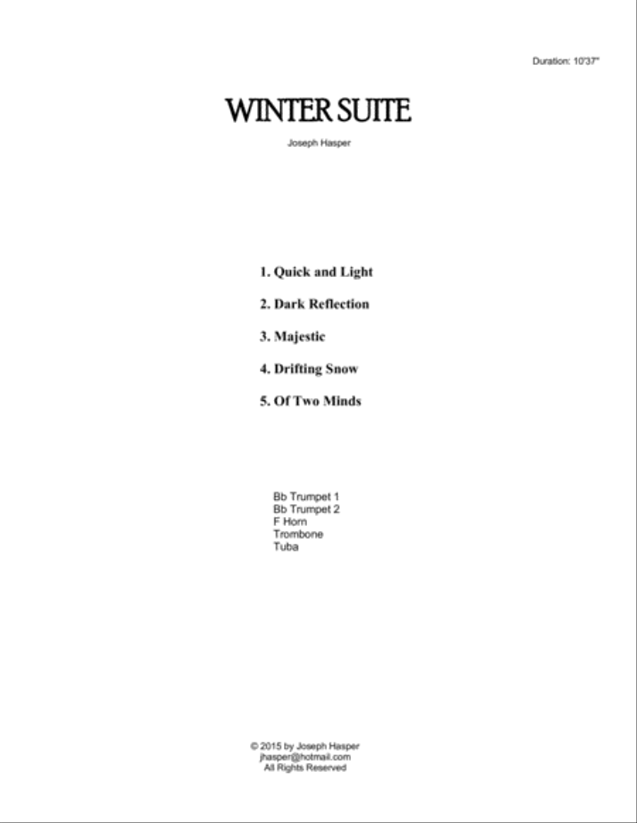 Winter Suite (Brass Quintet) image number null