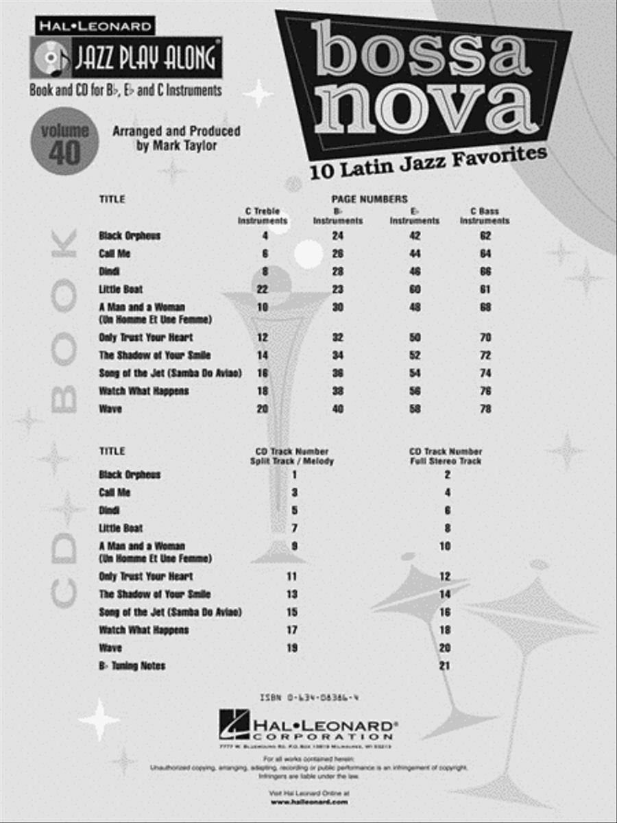 Bossa Nova – 10 Latin Jazz Favorites C Instrument scores gallery preview page 3