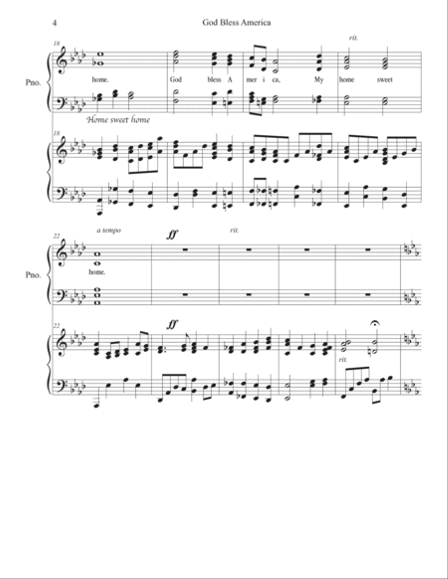 God Bless America Voice scores gallery preview page 4