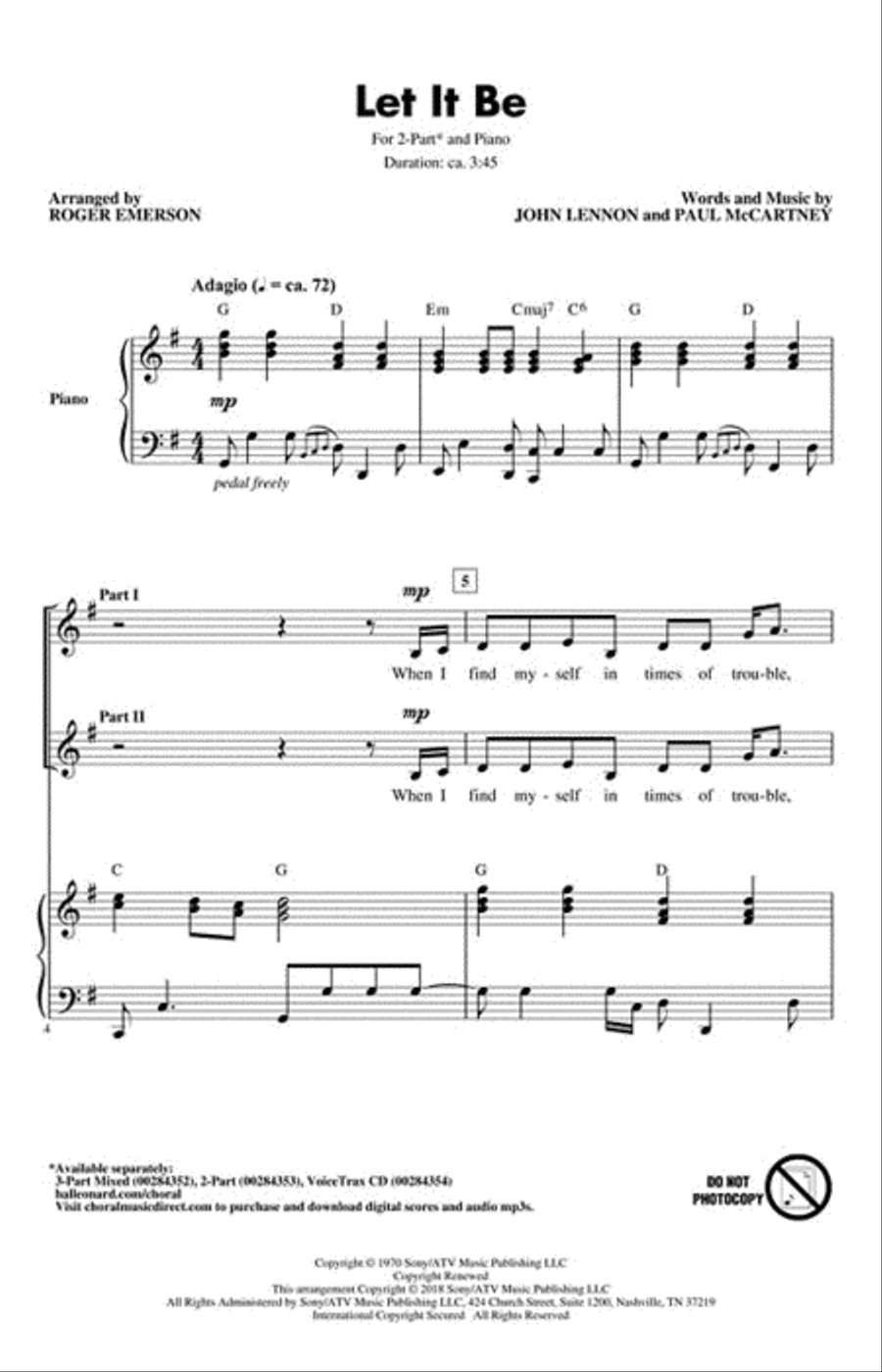 Let It Be 2-Part scores gallery preview page 2