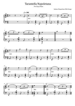 Tarantella Napoletana - For Easy Piano - With Chord