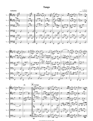 Albeniz, Tango, transcribed for 6 cellos