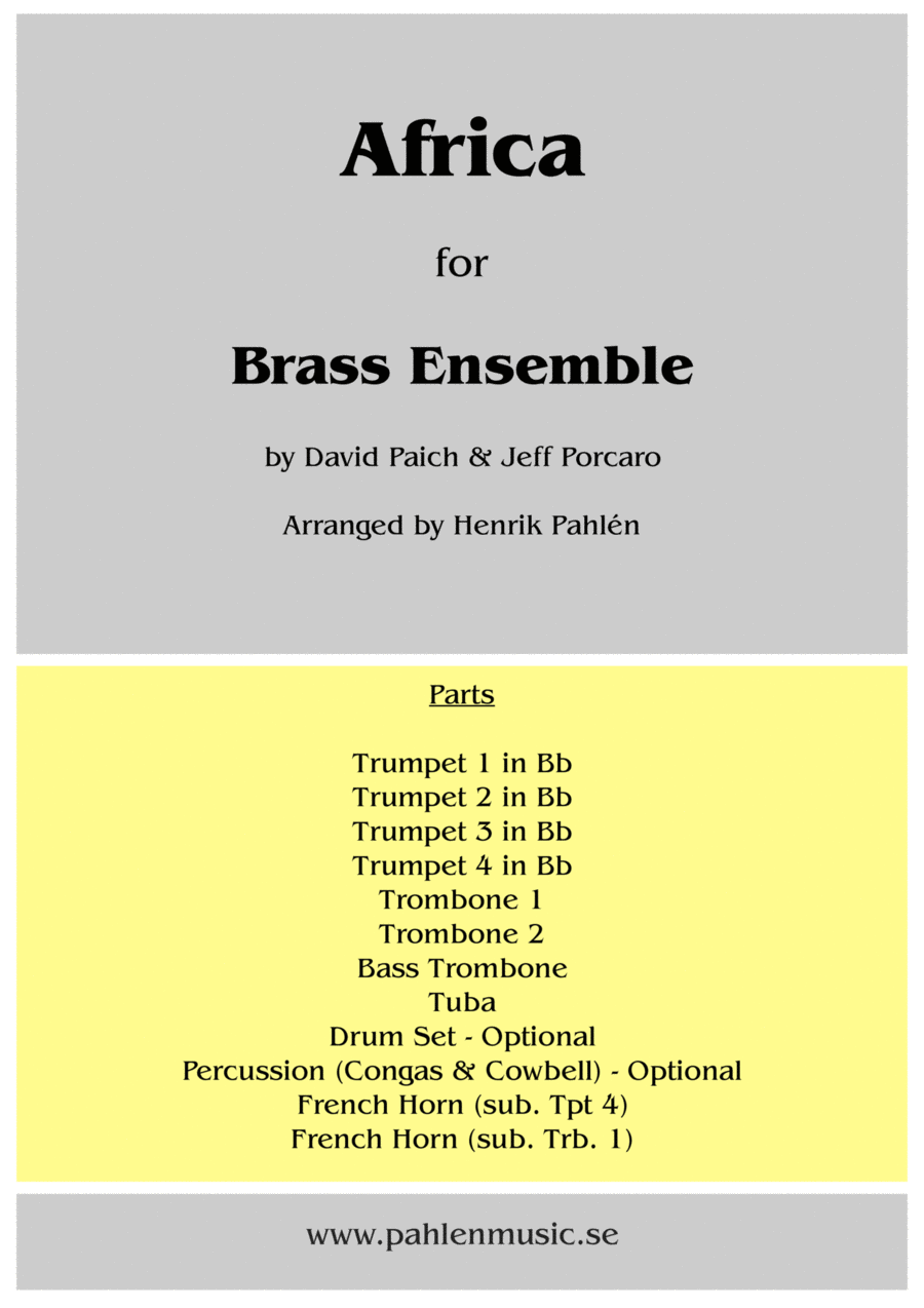 Africa Brass Ensemble scores gallery preview page 1