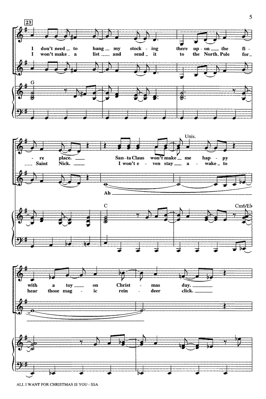 All I Want For Christmas Is You (arr. Mac Huff) SSA scores gallery preview page 4