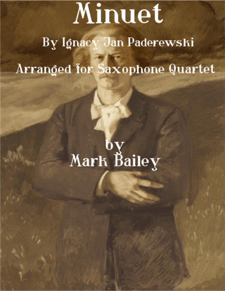 Minuet by By Ignacy Jan Paderewski (For Sax Quartet) Saxophone Quartet scores gallery preview page 1