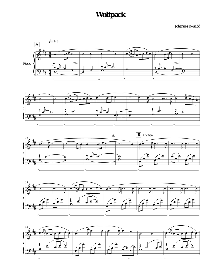 Wolfpack Piano Solo scores gallery preview page 1