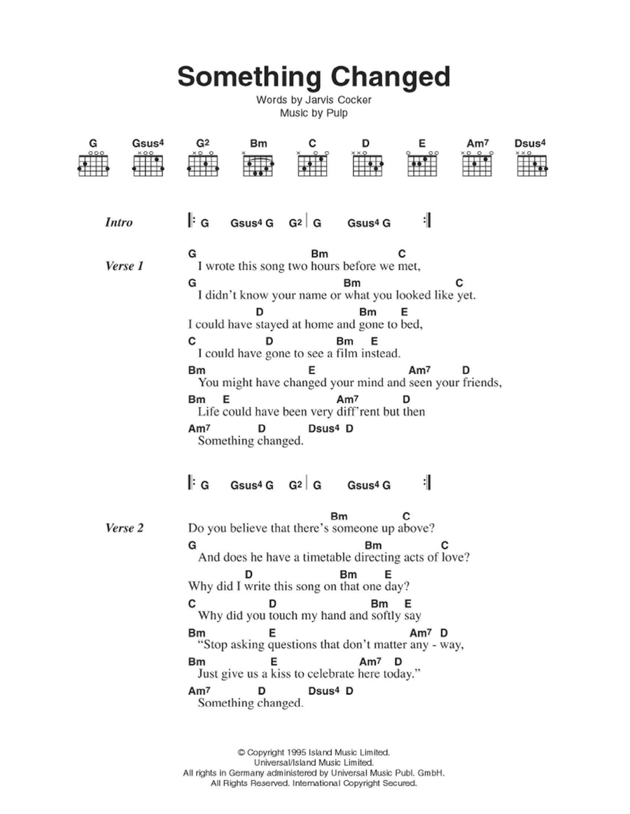 Something Changed Acoustic Guitar scores gallery preview page 1
