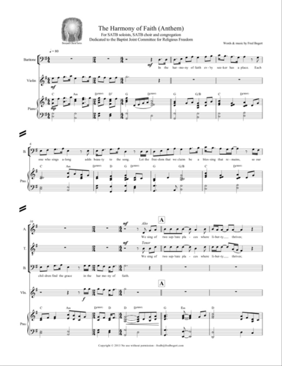 The Harmony of Faith 4-Part scores gallery preview page 1