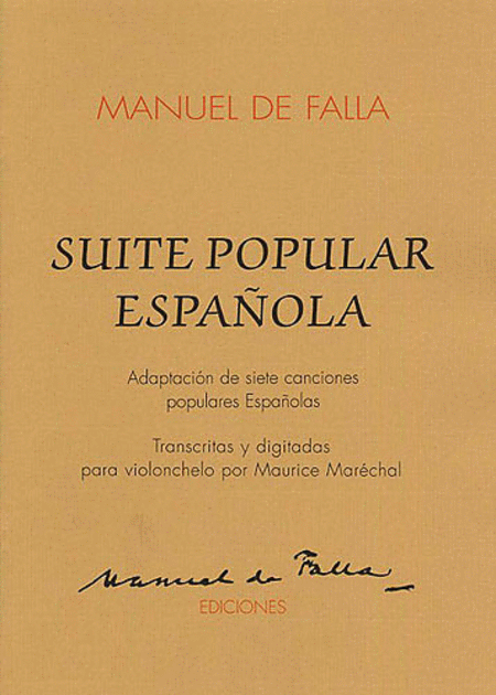 De Falla: Suite Popular Espanola for Cello And Piano