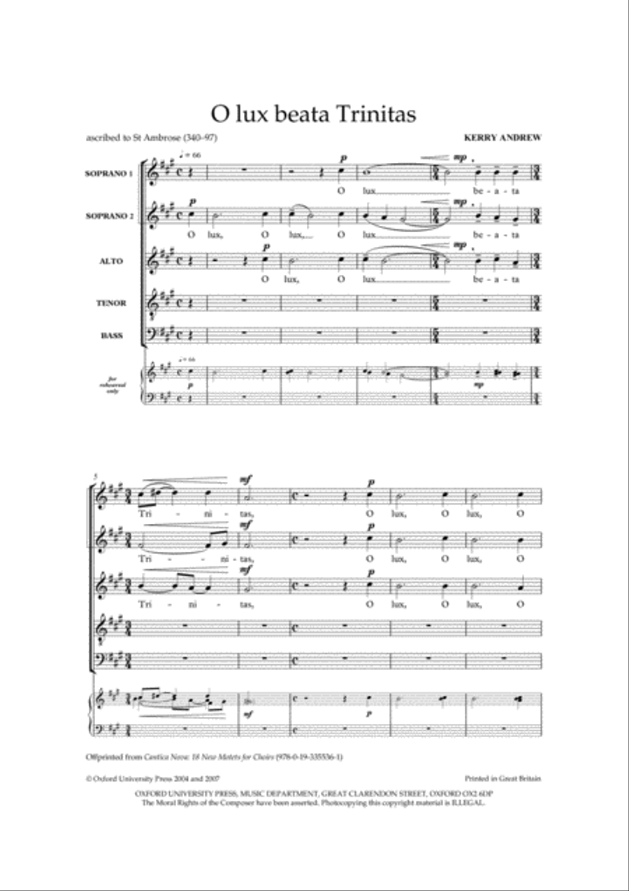 O lux beata Trinitas O lux beata Trinitas 4-Part scores gallery preview page 2