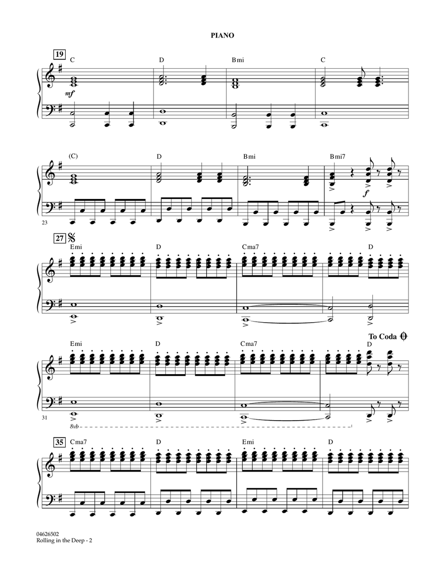 Rolling in the Deep - Piano Orchestra scores gallery preview page 2