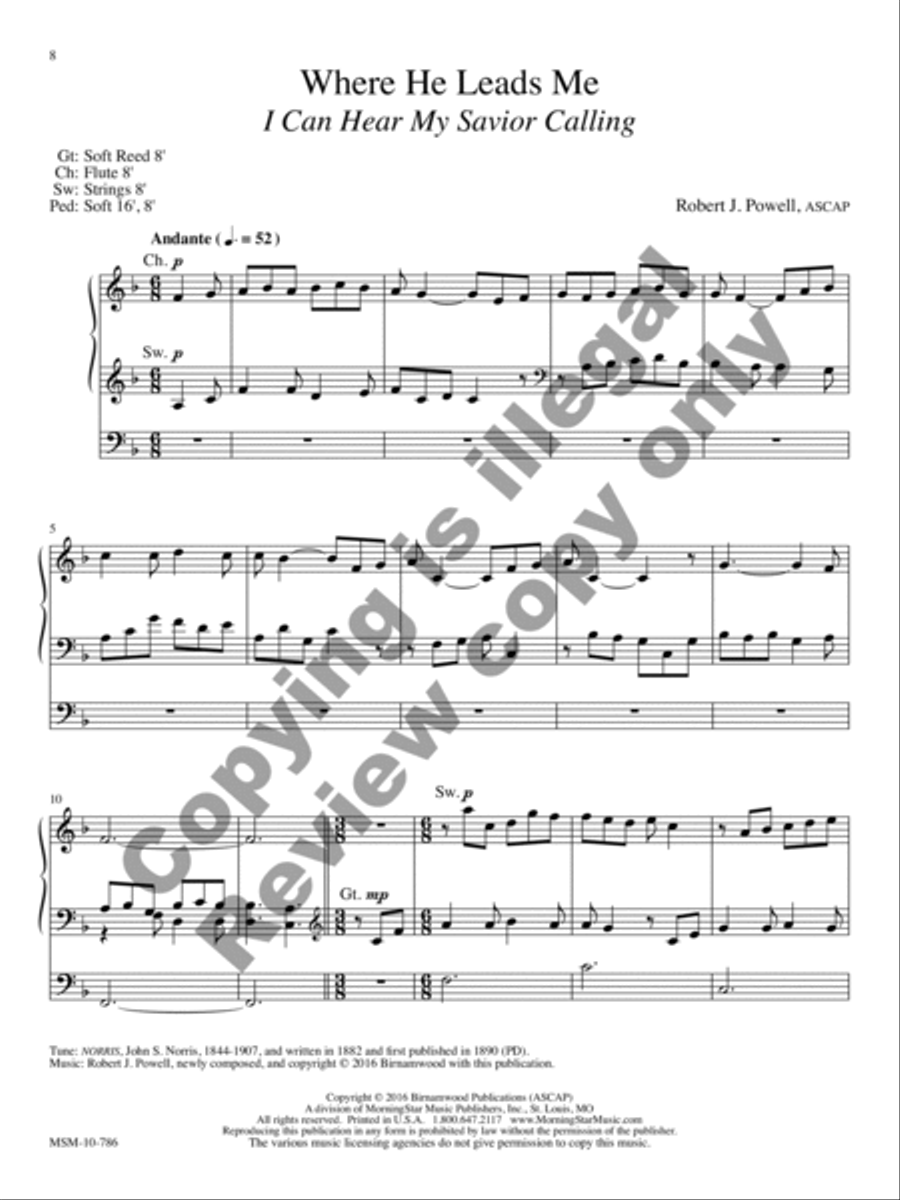 Prayerful Preludes, Set 7 Organ scores gallery preview page 10