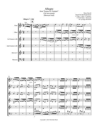 Allegro (from "Sonata for Trumpet") (Bb) (Woodwind Sextet - 1 Flute, 1 Oboe, 2 Clar, 1 Hrn, 1 Bassoo
