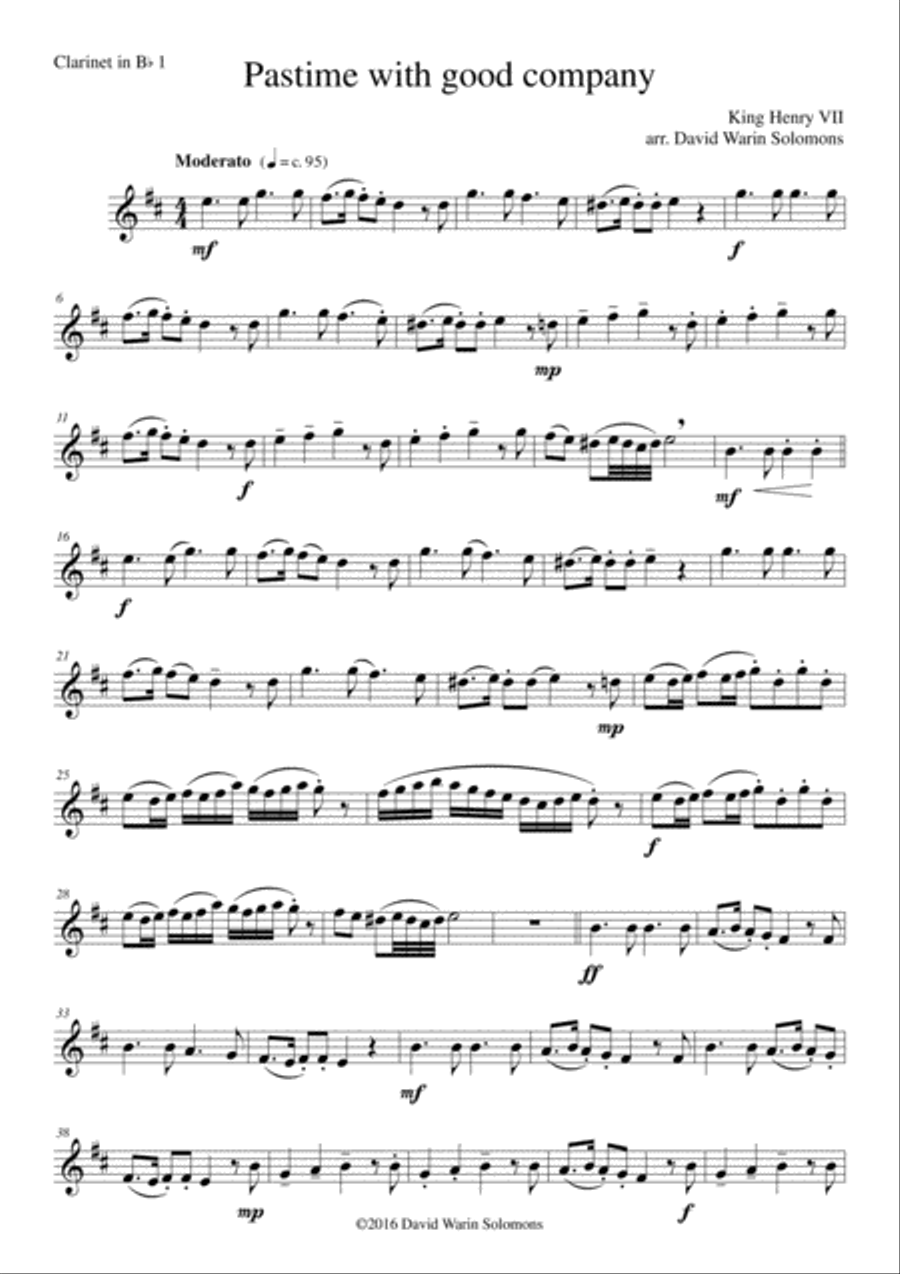 Pastime with good company for clarinet trio Clarinet Trio scores gallery preview page 5