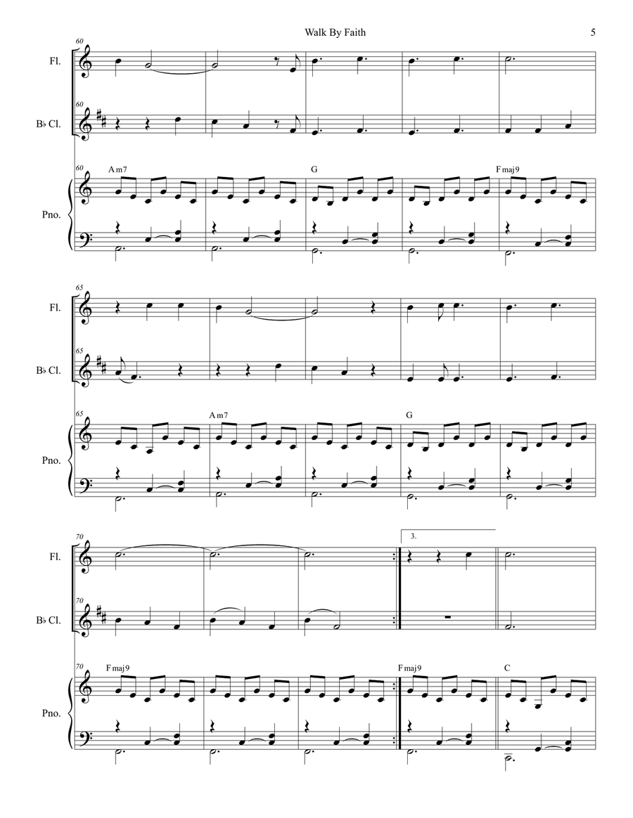 Walk By Faith Woodwind Duet scores gallery preview page 5