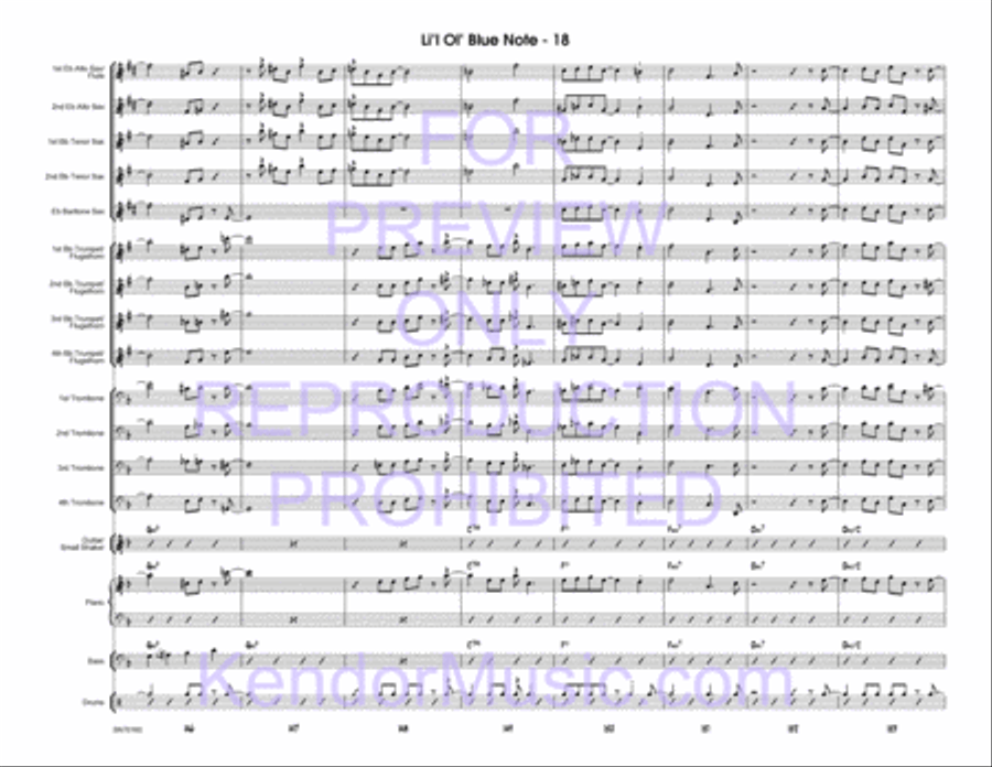 Li'l Ol' Blue Note (Full Score) Jazz Ensemble scores gallery preview page 19