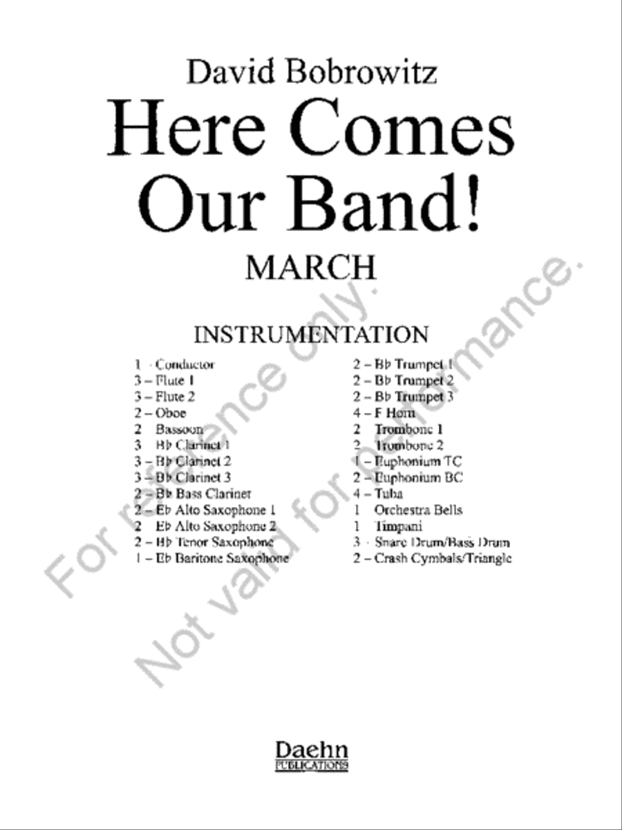 Here Comes Our Band! March Concert Band scores gallery preview page 2