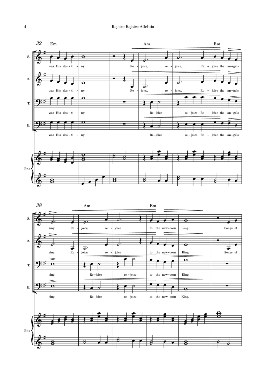 Rejoice Rejoice Alleluia (A Baby Boy was Born SATB and piano 4-Part scores gallery preview page 4