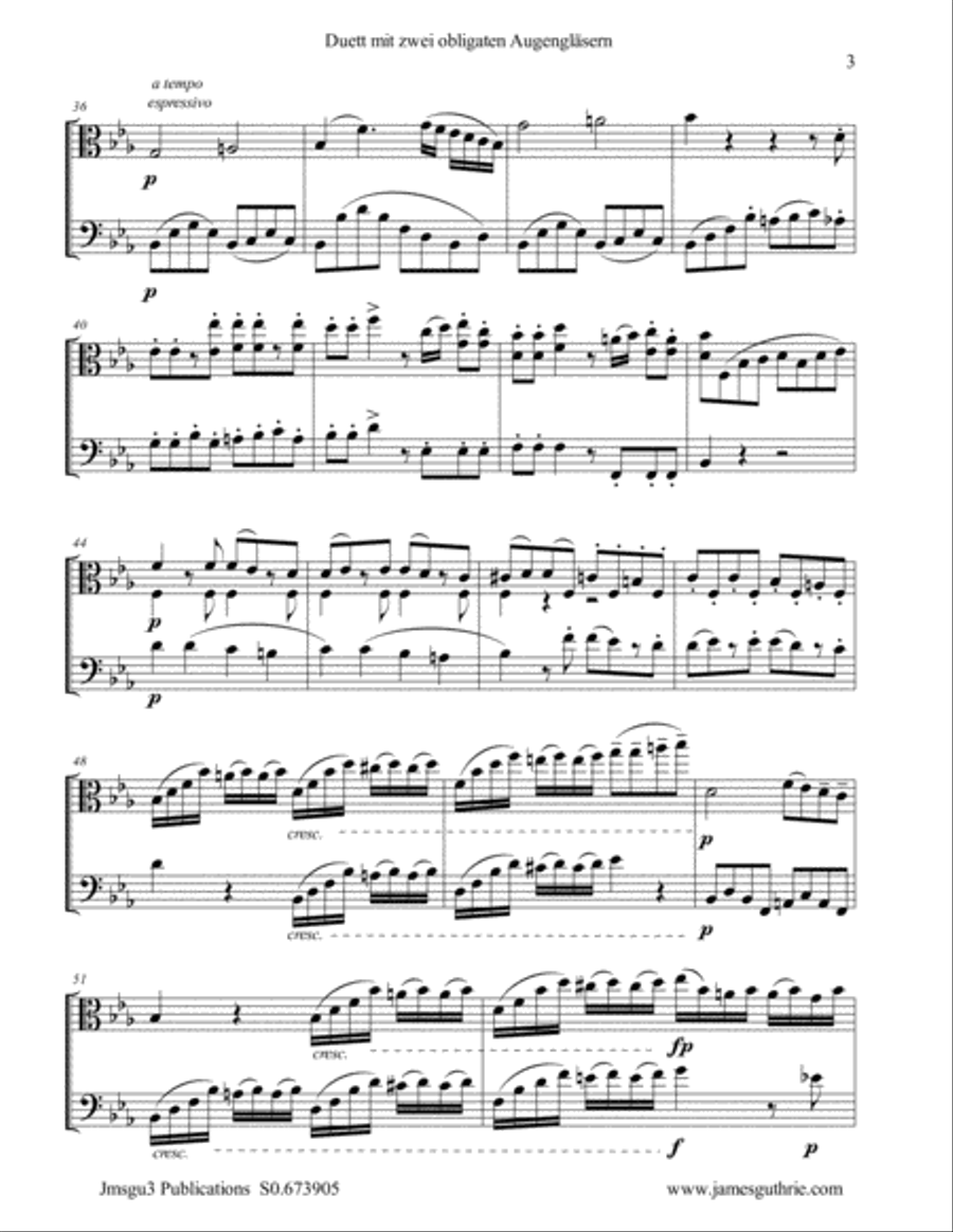 Beethoven: Duet WoO 32 for Viola & Cello String Duet scores gallery preview page 3